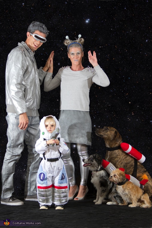 Space Exploration Costume for couple and dog halloween costume idea