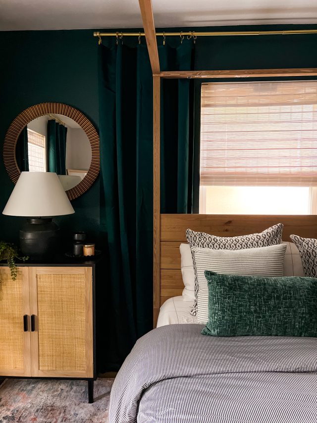 decorating a green bedroom - how to create a green color scheme by Ashley Rose of Sugar & Cloth