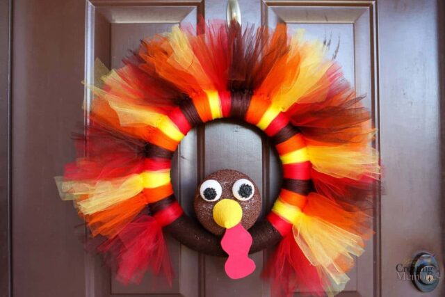 Tulle Thanksgiving Turkey Wreath