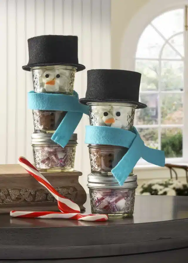 Stacked Snowman Hot Chocolate Jars