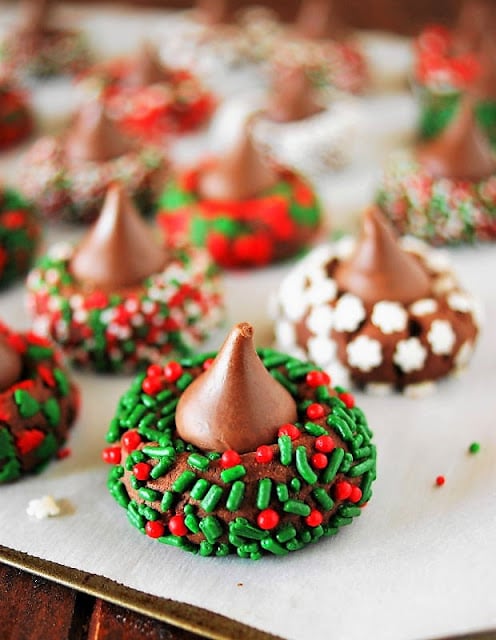 Christmas Chocolate Kiss Cookies