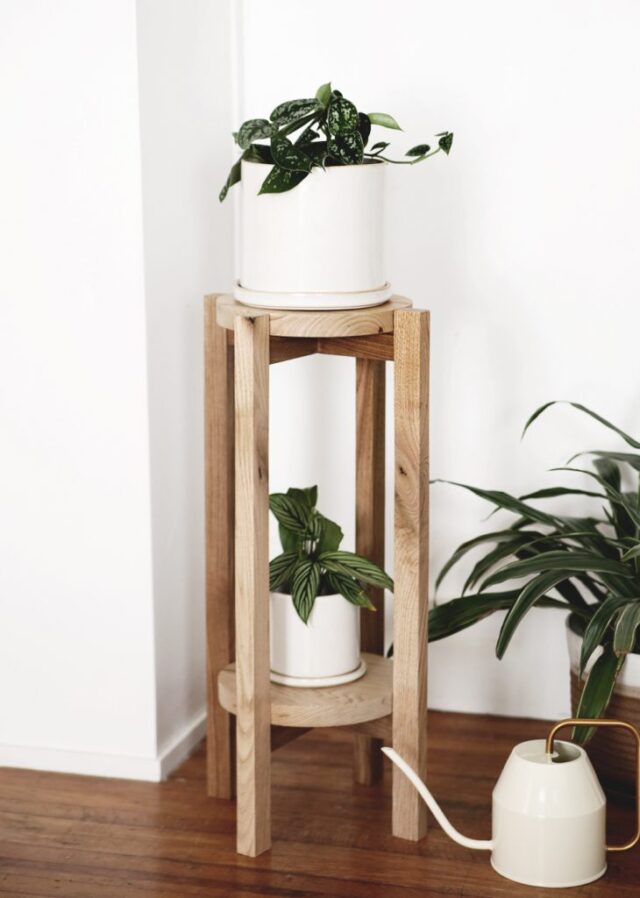 DIY Wood Plant Stand