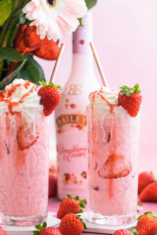 best Baileys strawberries and cream pink mudslide recipe by sugar and cloth