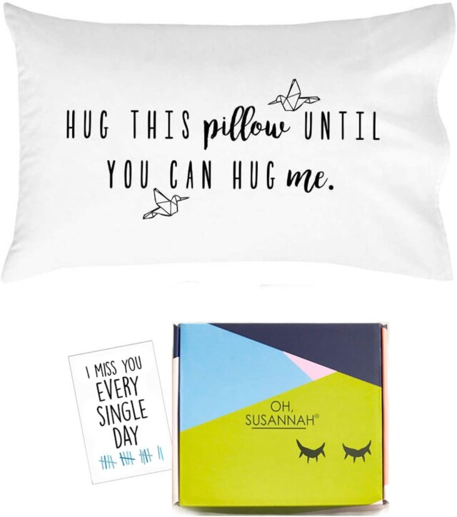 Oh, Susannah Hug This Pillow Until You Can Hug Me Pillowcase Box, Original Design, Long Distance Relationship Gifts, Sublimation Print, Standard (20"x30")