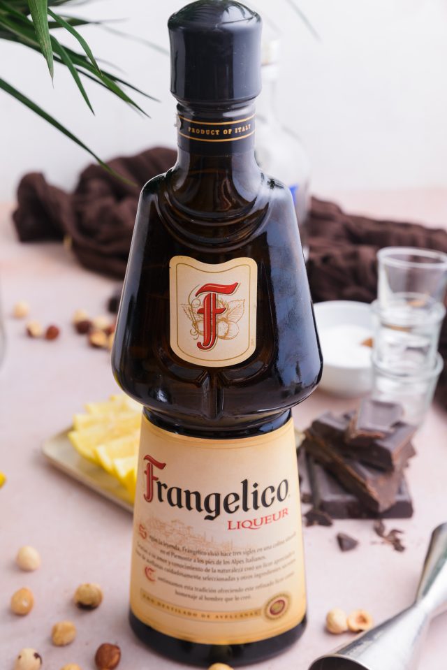 a bottle of Frangelico liqueur