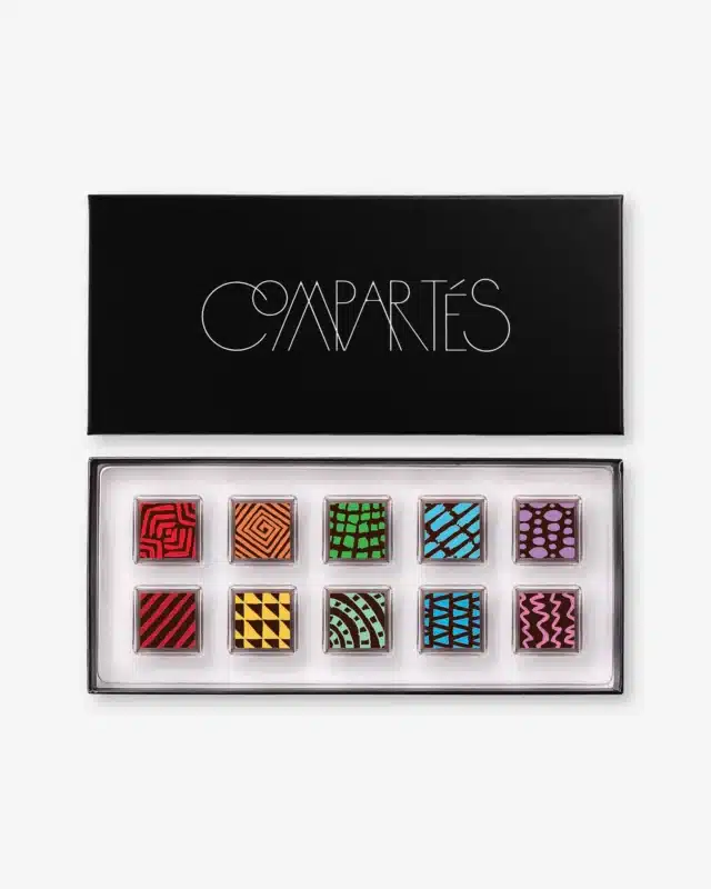Gourmet Chocolate Truffles 10 piece Luxury Chocolates Gift Box by Compart&eacute;s Los Angeles for Long Distance Valentines Day Gifts