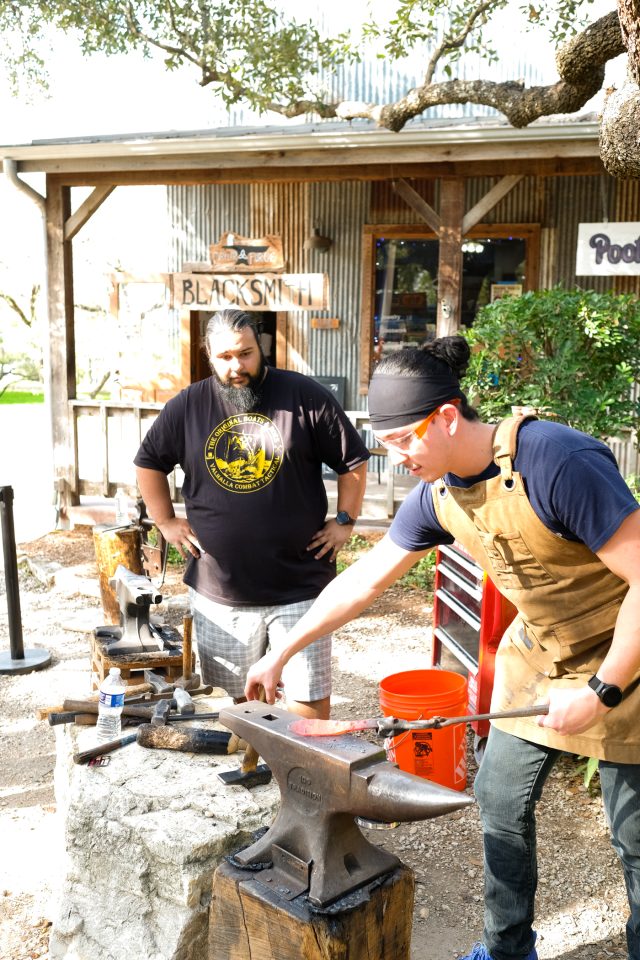 photo of the blacksmith at Cary Forge in New Braunfels Texas by Sugar & Cloth as things to do in New Braunfels