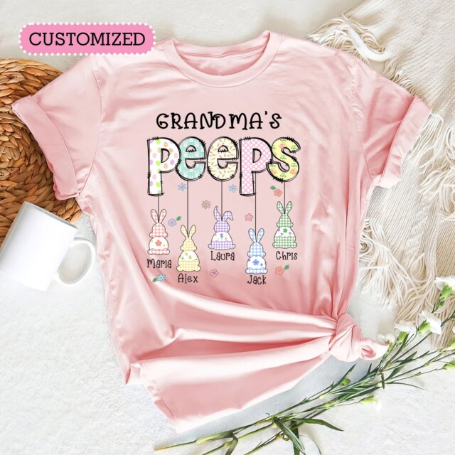 Grandma's Peeps Custom Easter Shirt, Grandma Easter Shirt, Cute Easter Tee, Custom Peeps Shirt, Nana Mimi Abuela Shirt