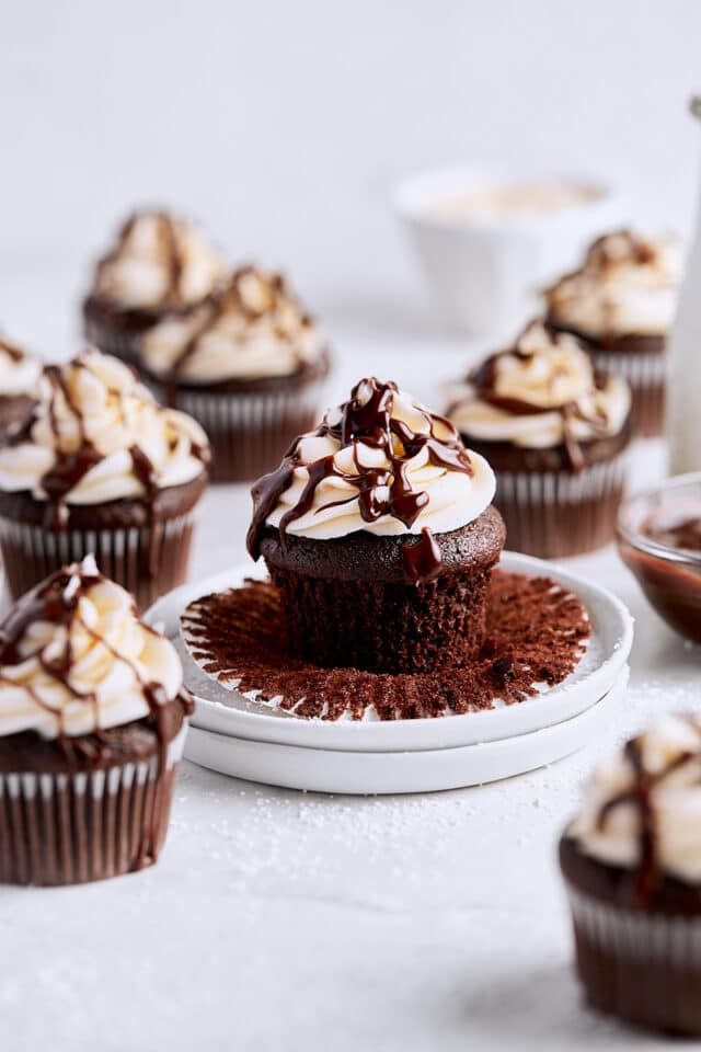 Baileys Irish Cream Cupcakes with Chocolate Ganache