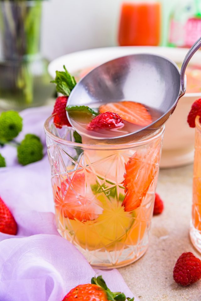 serve the Easter Punch with some ice and fruit by Ashley Rose of Sugar & Cloth