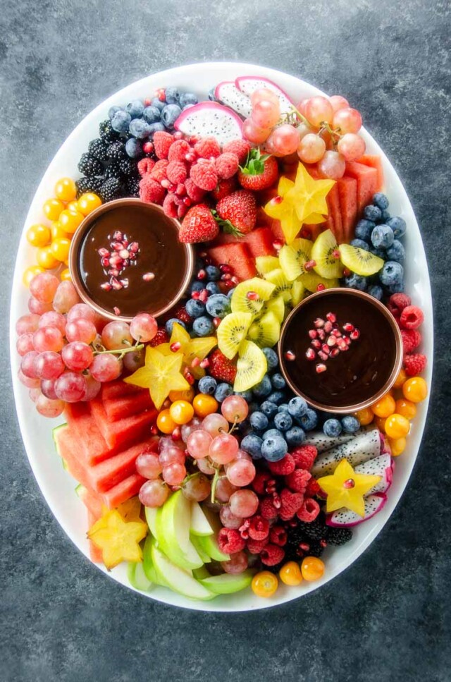 Fruit Platter Idea with Chocolate Dip