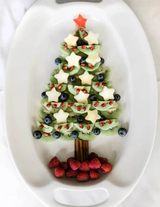 Healthy Fruit Christmas Tree Platter for christmas fruit platters