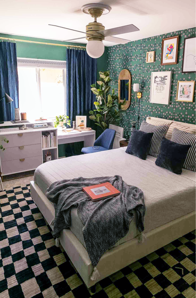 Emerald Green Office Bedroom Makeover