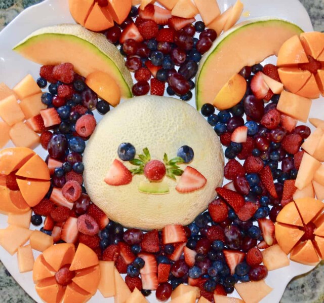 Funny Bunny Fruit Platter for Easter Fruit Trays