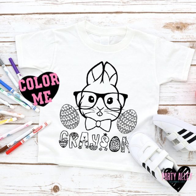 Personalized Coloring Easter Shirt idea by Ashley Rose of Sugar & Cloth