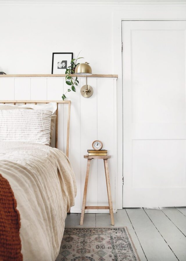 Wood Stool Nightstand