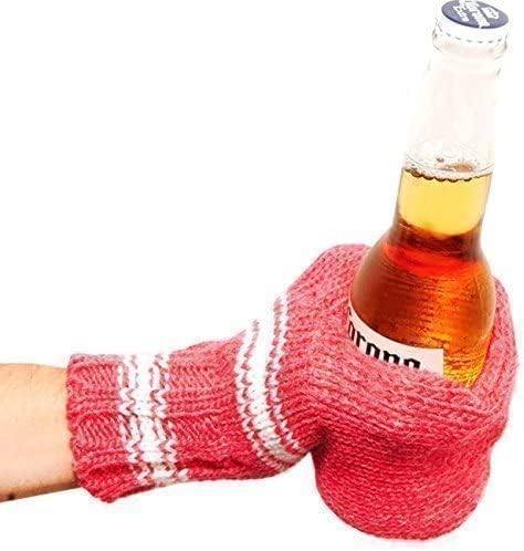 Suzy Beer Mitt, Knit Mitt Beverage Insulating Beer Glove Keeps Your Drink Cold and Your Hand Warm