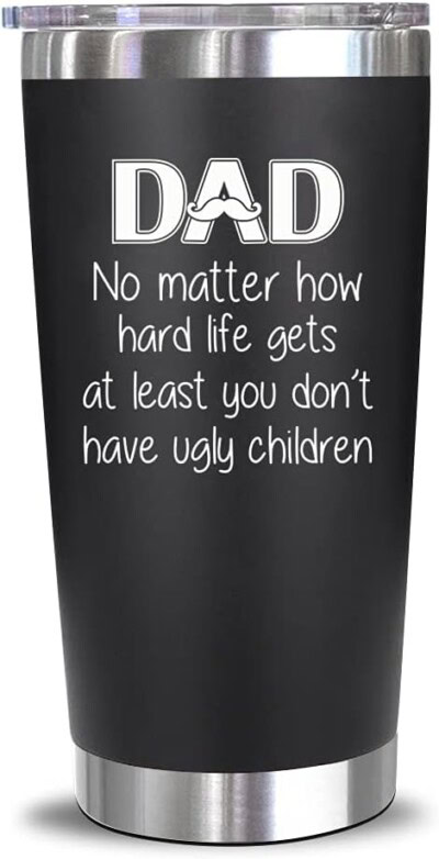 NewEleven Gifts For Dad - Birthday Gifts For Dad From Daughter, Son, Kids - Husband Gifts - Unique Birthday Present Ideas For Father, Husband, New Dad, Bonus Dad From Daughter, Son - 20 Oz Tumbler