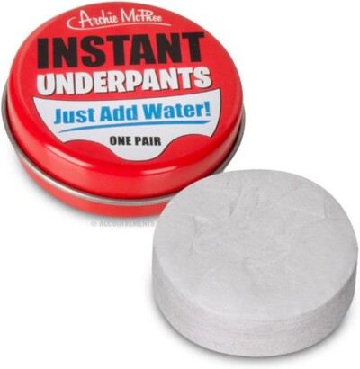 Archie Mcphee Instant underpants. Just add water one pair