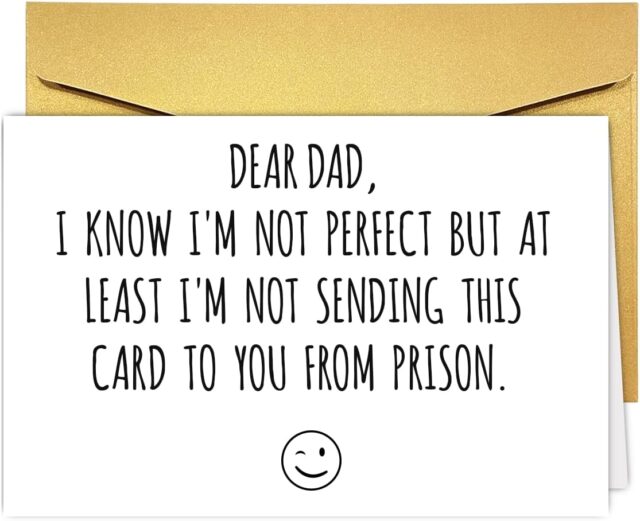Funny Father's Day Card for Dad Daddy Father Stepdad, Humorous Fathers Day Cards Gift Snarky Dad Birthday Card from Son Daughter Kids, At Least Not From...