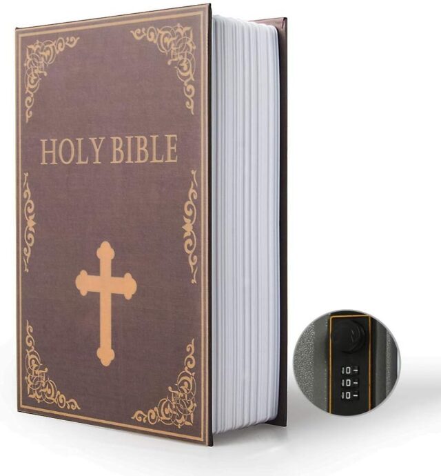 Diversion Book Safe Storage Box (9.5"×6"×2.2") - Secret Safe Can with Security Combination Lock for funny fathers day gifts
