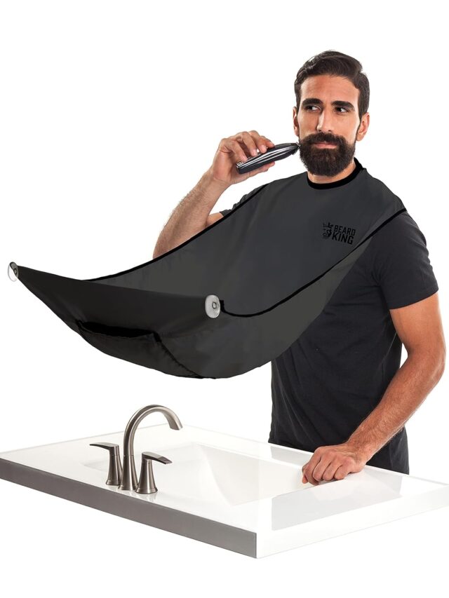 BEARD KING Beard Bib Apron for Men - the Original Cape As Seen on Shark Tank, Mens Hair Catcher for Shaving, Trimming - Grooming Accessories & Gifts for Dad or Husband - 1 Size Fits All, BLACK BEARD KING Beard Bib Apron for Men - the Original Cape As Seen on Shark Tank, Mens Hair Catcher for Shaving, Trimming - Grooming Accessories & Gifts for Dad or Husband - 1 Size Fits All, BLACK
