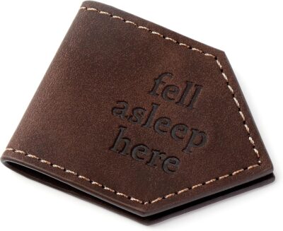 Fell Asleep Here Magnetic Faux Leather Bookmark for Book Lovers for funny fathers day gifts
