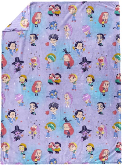 Jay Franco Kpop Demon Hunters Kids Plush Throw Blanket for gifts for girls