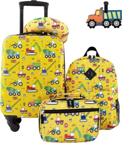 Travelers Club 5 Piece Kids' Luggage Set, Cars for best luggage for kids