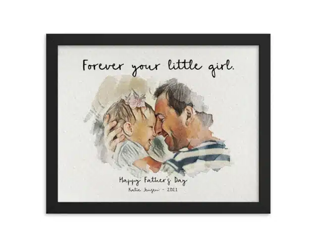 Personalised Dad Drawing, Fathers Day Present For Him From Daughter Wife, Meaningful Artwork, Birthday Art Gift, Father's Day unforgettable