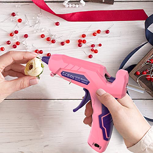 BLEDS Cordless Hot Glue Gun, Anti-Drip Glue Guns Fast Preheating with 2900 mAh Lithium-ion Battery & 30 Pcs Glue Sticks Mini Hot Glue Gun Base Stand-Up USB Rechargeable for Christmas Gift Craft Decor