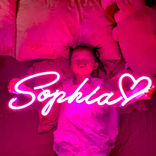 Custom LED Neon Signs, YSMNDE Handmade Personalized Name Logo Neon Light Signs, Dimmable Neon Sign for Home Bedroom Wall Decor, Festival, Party, Birthday, Wedding, Bar, Shop, Business (18" to 55)