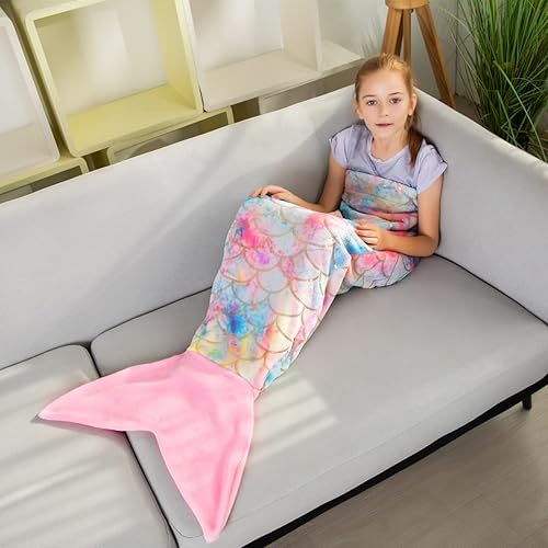 mermaid tail blanket for gift idea for girls