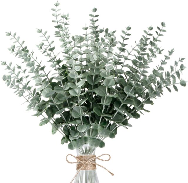 36pcs Eucalyptus Stems Decor Artificial Eucalyptus Leaves 