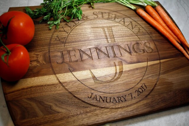 Blue Ridge Mountain Gifts Personalized Wood Cutting Board Laser Engraved Anniversary or Wedding Gift Custom Charcuterie Board Personalized Gift for Mothers