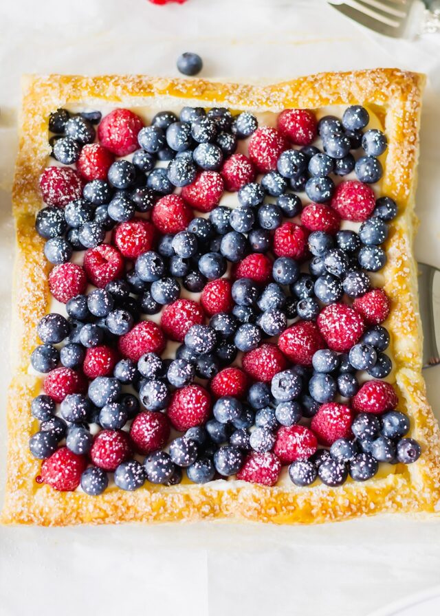 Red, White & Blue Berry Tart | 4th of July Dessert