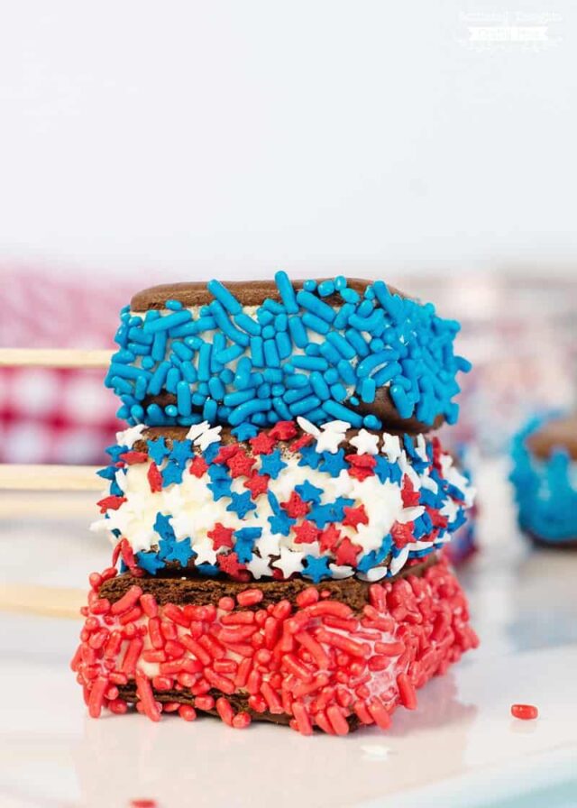 Easy Red, White And Blue Ice Cream Sandwiches