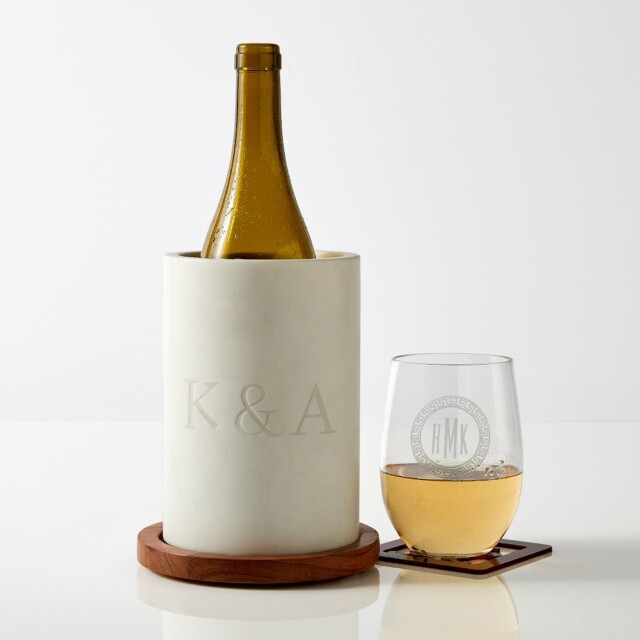 Wood and Marble Wine Chiller for best gift for parents anniversary