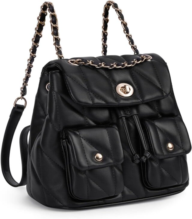 CLUCI Crossbody Bag for Women PU Leather Shoulder Bag, Convertible Small Tabby Backpack Purse for Travel for amazon backpack purses