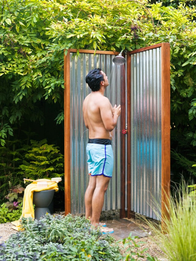 Corrugated Metal DIY Shower