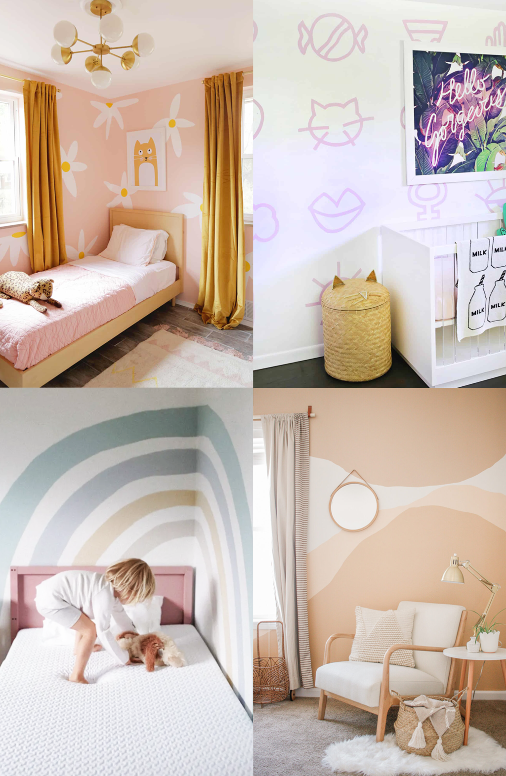 Girls Room Paint Ideas for easy wall painting ideas by Sugar & Cloth