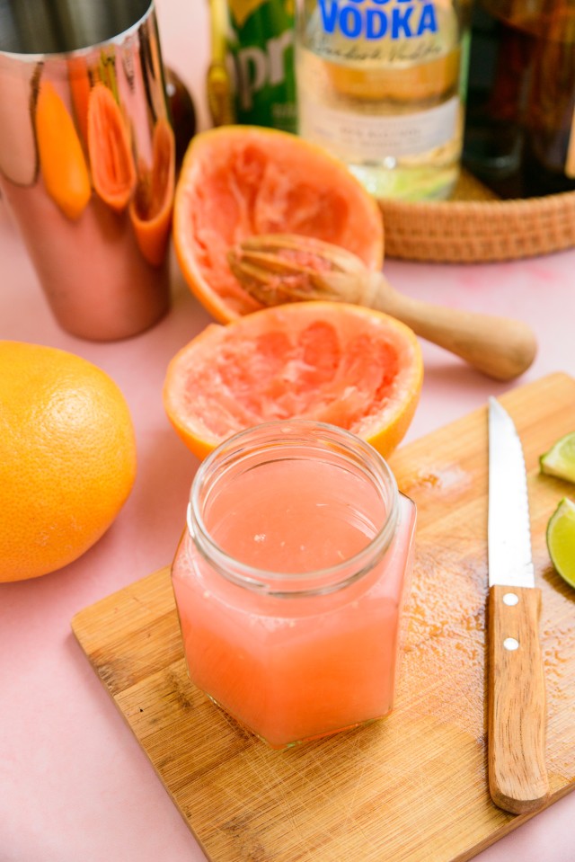 Ingredients for a Grapefruit Crush Recipe