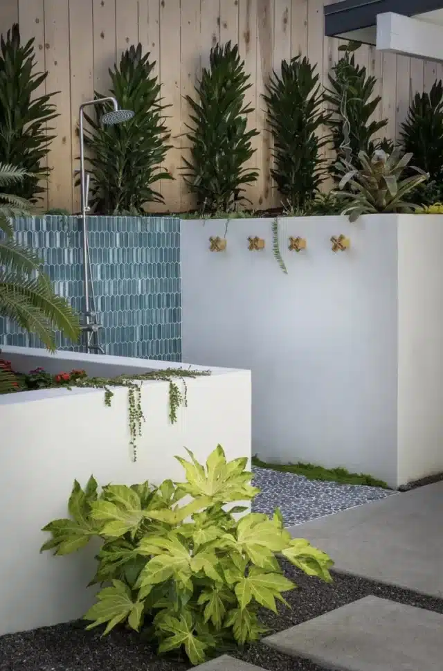 Modern Tile Outdoor Shower Idea