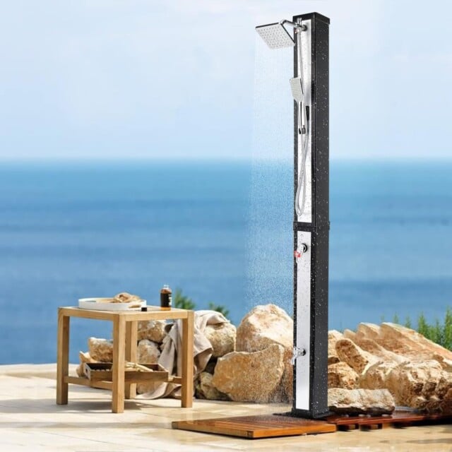Solar Heated Shower with Shower Head, Handhold for outdoor shower ideas