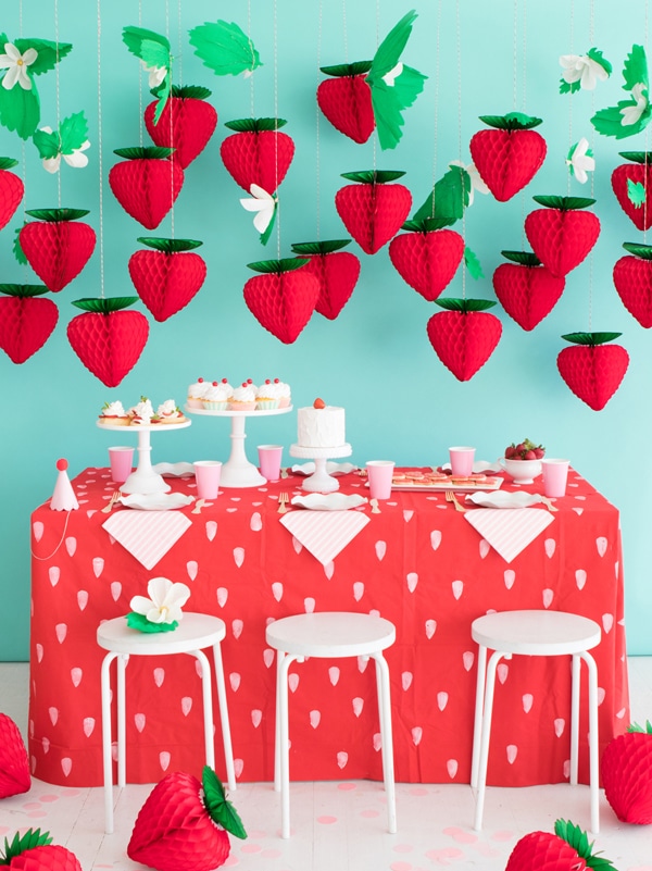 Strawberry Party for a fruit theme party idea 
