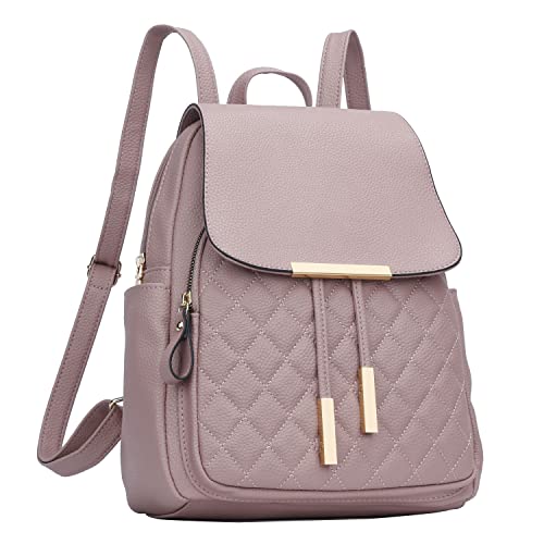 KKXIU Quilted Trendy Leather Backpack Purse for Women and Ladies Shoulder Travel Daypacks Bags (Pink) KKXIU Quilted Trendy Leather Backpack Purse for Women and Ladies Shoulder Travel Daypacks Bags (Pink)