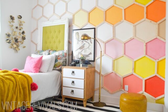 honeycomb wall girls bedroom design for paint ideas