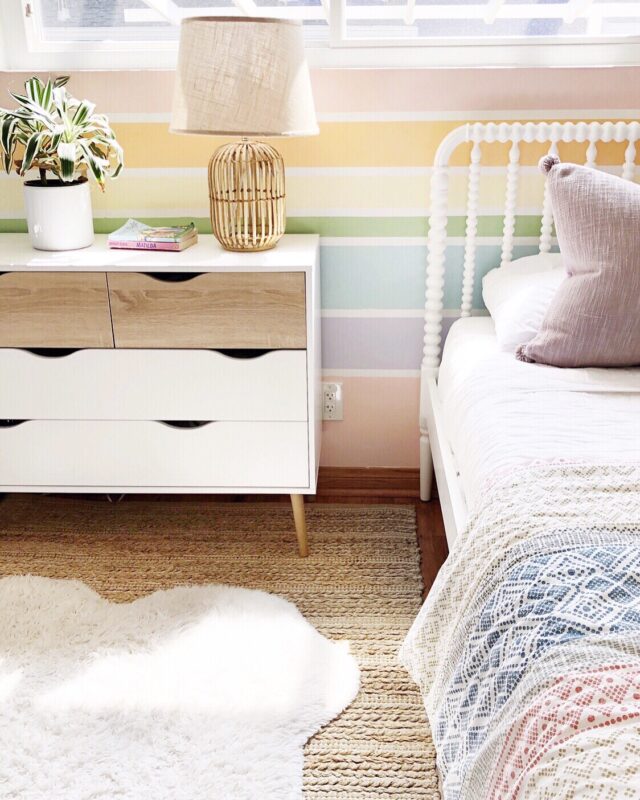 diy rainbow wall for girls bedroom paint ideas