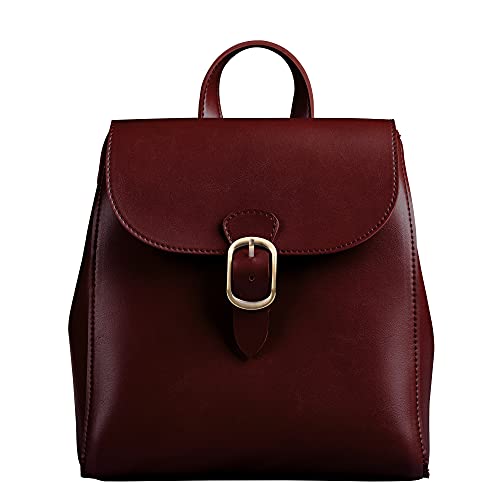 SUNLIGHT LEAVES Simple Vegan Leather Flap 3 Way Convertible Backpack For Women Classic Vintage Faux Leather Fashion Daypack (Red) SUNLIGHT LEAVES Simple Vegan Leather Flap 3 Way Convertible Backpack For Women Classic Vintage Faux Leather Fashion Daypack (Red)
