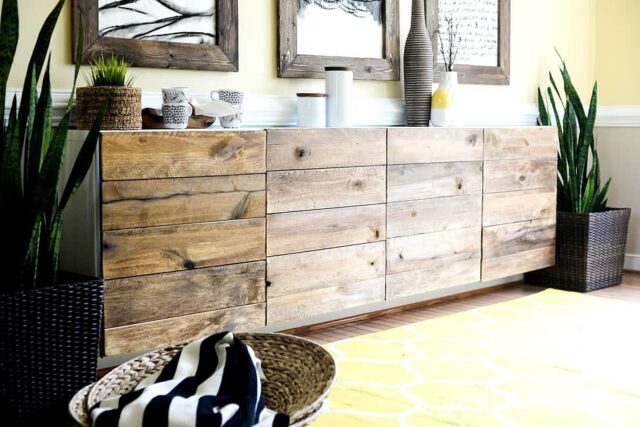 DIY RECLAIMED WOOD BUFFET – IKEA HACKS